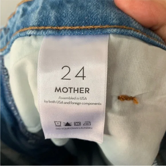 MOTHER The Fun Dip Utility Puddle Jeans Wide leg Sz 24 - Picture 11 of 14